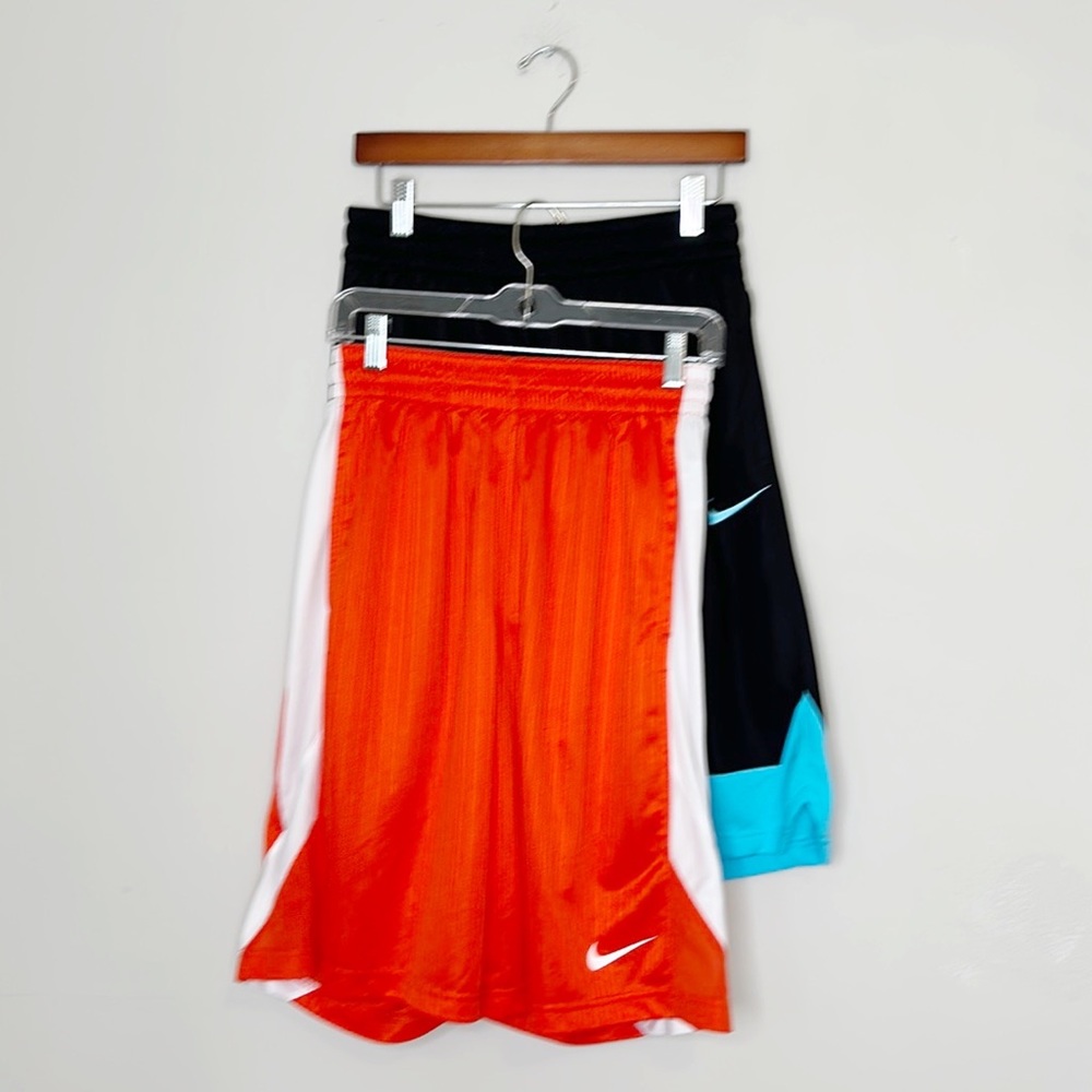 2 PAIRS NIKE Men’s Basketball athletic shorts NWOT Orange black size Medium